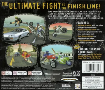 Road Rash 3D (US) box cover back